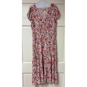 Knox Rose Pink Orange Floral Dress Maxi